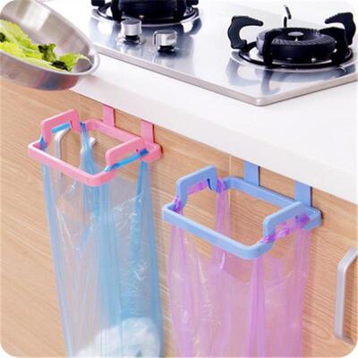 Over-the-Door Hanging Trash Bag Holder and Cloth Hanger for