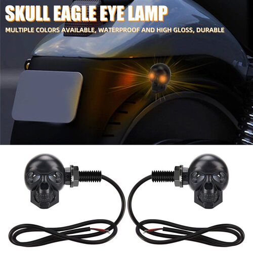 Mini Led Skull Motorcycle Turn Signal Light Blinker Indicato