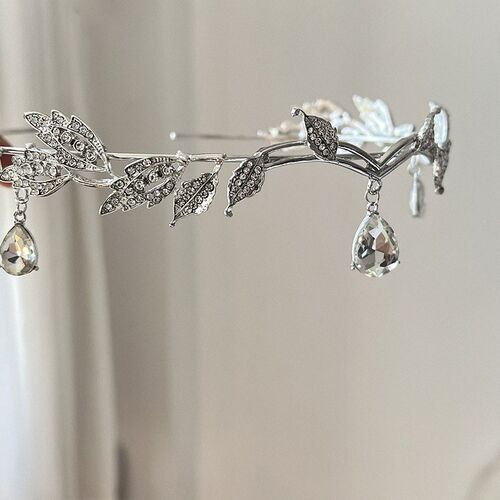 Crown Leaves Waterdrop Tiara Wedding Accessories Ladies Arti