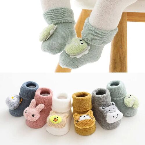 Cartoon Baby Socks For Girl Boys Rabbit Bear Anti Slip Soft