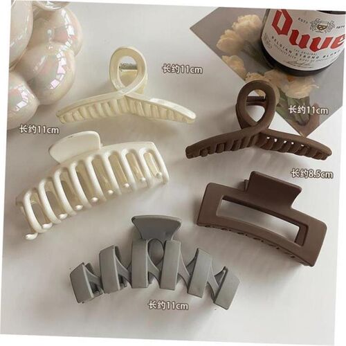 发夹Hot Sale Solid Color Claw Clip Large Barrette Crab Hair1