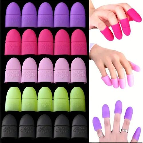 5PCS/Box Fingers Tips Reusable Silicone Nail Soakers Pad Hol