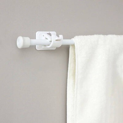 Curtain Hooks Hanging Clothes Towel Rack Wall Extendable Sti