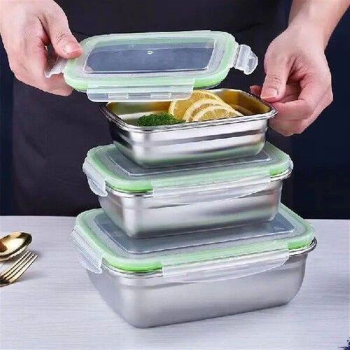 304 Stainless Steel Fresh-keeping Box Portable Rectangular