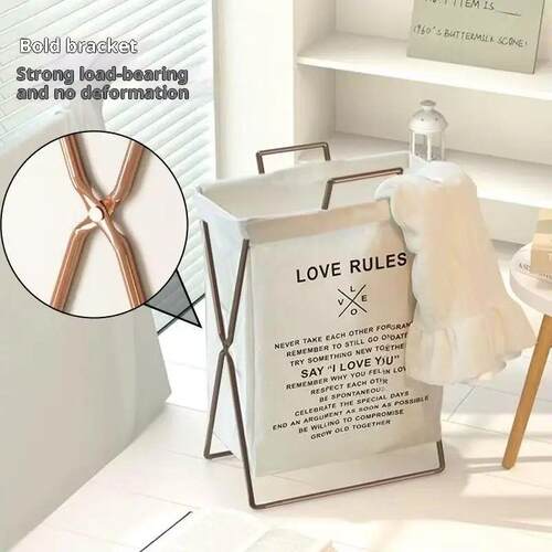 1Pc Large Capacity Laundry Hamper With Handle Foldable Dirty