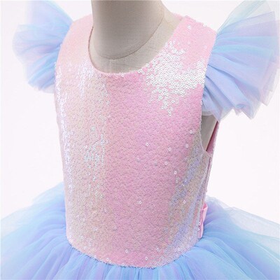 Girls Rainbow Unicorn Princess Dress Cake Layers Tutu Prom G