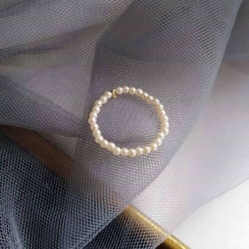 Pearl Bead Rings for Women Geometric Simulated Pearls Minima
