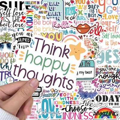 52pcs Inspirational Quote ers Pack Positive Decals for Water