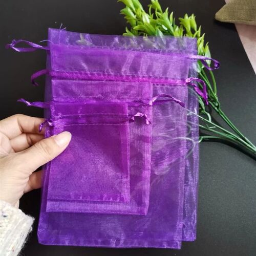 100Pcs Wedding Gift Pull Bag Organza Bag Jewelry Tulle Dra