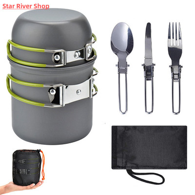 Outdoor Camping Tableware Kit Outdoor Cookware Set Foldable