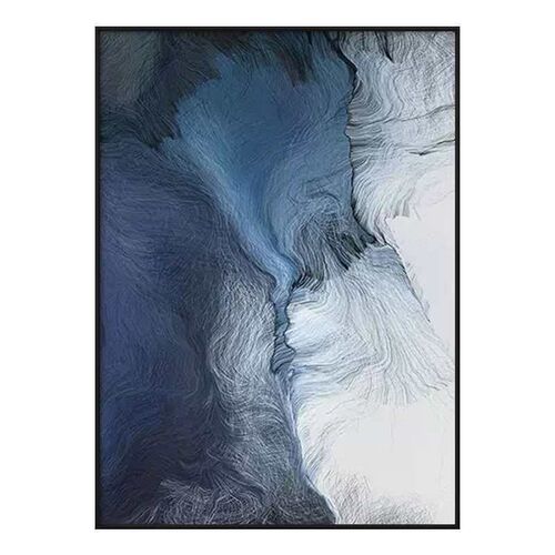 Blue abstract decorative painting simple living room sofa ba