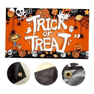 Halloween background fabric decoratio pumpkins flags banners
