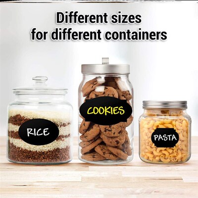Set Chalkboard Labels Spice Sticker Organizer Labe黑色便签贴