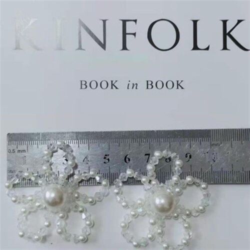 Beaded Pearl Flower Accessory Handmade Pearl Bow Tie Clothin