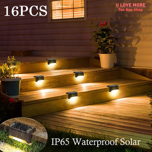 Warm White LED Solar Lamp Path Stair Outdoor Garden Lights W