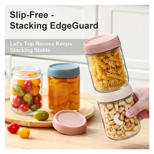 Overnight+Oats+Containers+with+Lids,+Glass+Jars+with+Airtigh