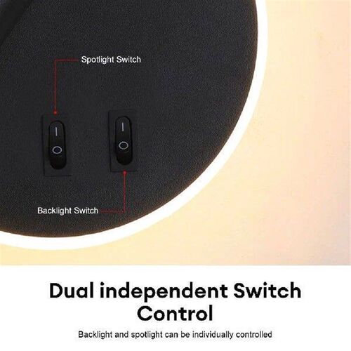 LED Wall Lamp With Switch Modern Black White Bedroom