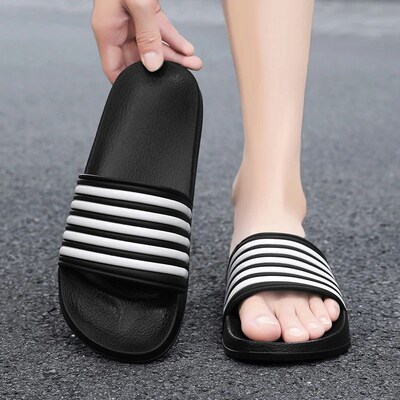 Men Shoes Women Slippers Stripes Pool Slides Summer Men Slip