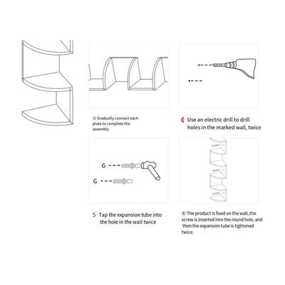 5-Story Shelf Corner Floating Shelf Wall Shelf Corner Booksh