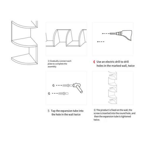 5-Story Shelf Corner Floating Shelf Wall Shelf Corner Booksh