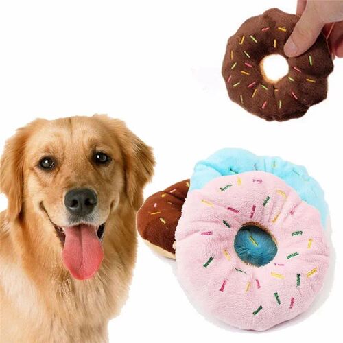 Soft Dog Donuts Plush Pet Dog Toys For Dogs Chew Toy Cute Pu