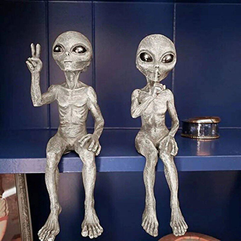 New Outer Space Alien Statue Martians Garden Figurine Set  Y