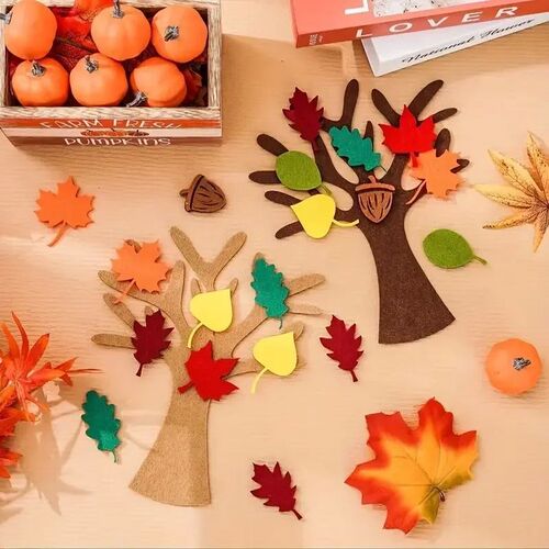 96Pcs DIY Felt Tree Crafts Kit for Autumn Home Decoration Th