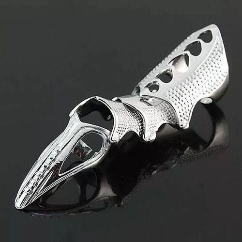 Imixlot Punk Ring Rock Scroll Joint Armor Knuckle Metal Full