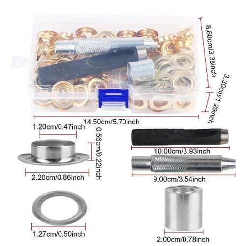 1 Sets with box 100pcs 12mm Metal buckle Air Eyelet Corns