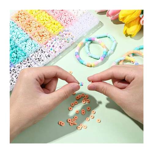 3860Pcs Macarons color Polymer Clay Beads Set Flat Chip Bead