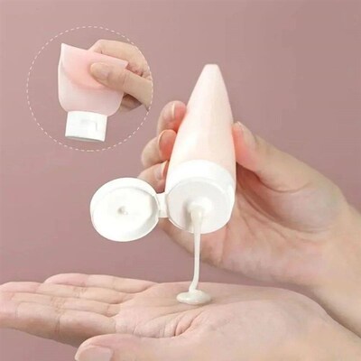 4Pcs/Set Refillable Bottle 60ml  Soft Silicone Lotion Contai
