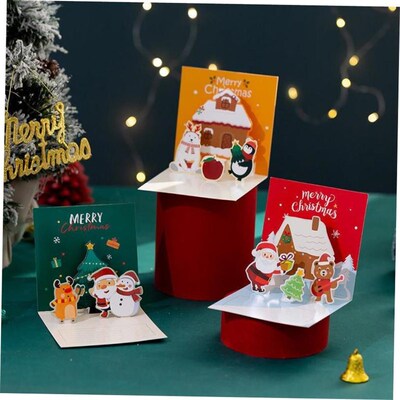 Christmas Handwritten 3D Card Envelope Thank-You Card贺卡