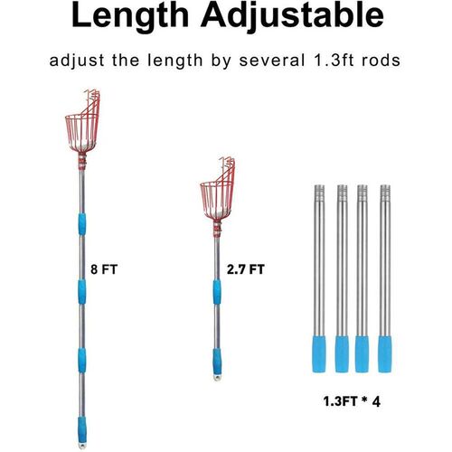 260cm fruit picker, adjustable depth basket, convenient frui