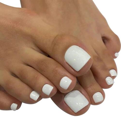 24+PCS+Red/White/Black/Yellow/Wine+Red+Toenails+Fake+Toe+Nai