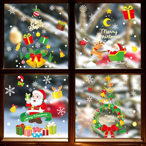 Christmas snow sticker Elk Snowman Christmas tree sticker