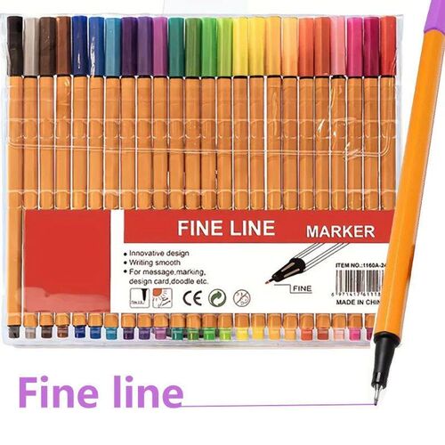 6/10/12/18/24Color Fine Line Markers, 0.5mm, Suitable for No