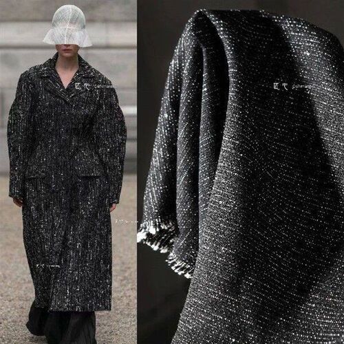 Black and white meteor woven woolen cloth, thickened small