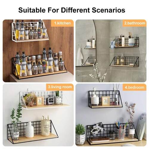 Spice Rack For Kitchen Hanging Wooden Spice Jar Storage Shel