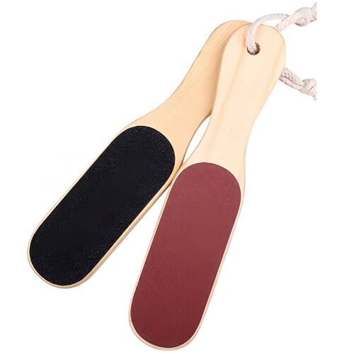 1pc Wooden Pedicure Foot File Smooth, Natural Wooden Handle