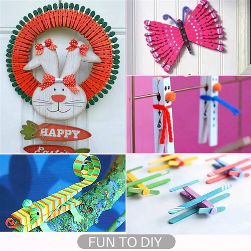 2.83 Natural Wooden Colorful Clothespins Multi-Purpose Cloth