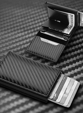 Vintage Leather Mini RFID Credit Card Holder Wallet Men Wome