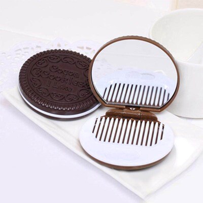 Chocolate Cookie Foldable Compact Mirror - A Portable Makeup