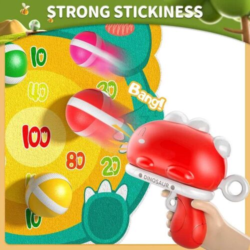 Dinosaur Sticky Ball Throwing Toy Set Shooting Ball Gun Dart