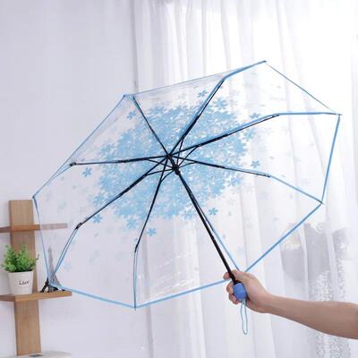 Transparent Automatic Umbrella Womens Umbrella Folding Para