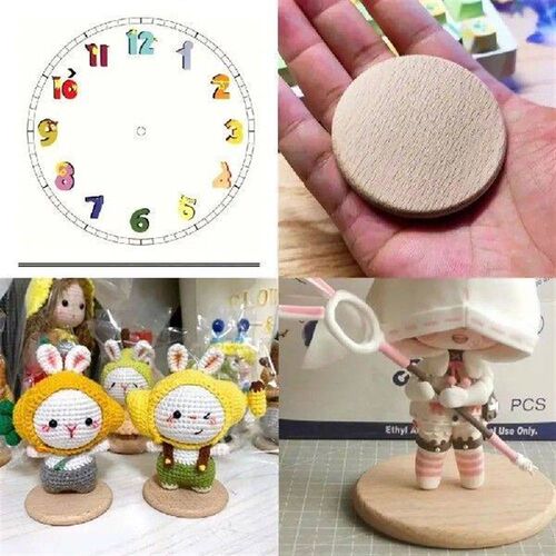 10pcs Natural Beech Natural Wood Round Disc Wood Craft