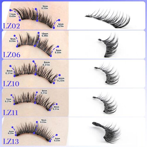 1 Pair Magnetic Eyelashes Set Reusable Easy to use Eyelash E
