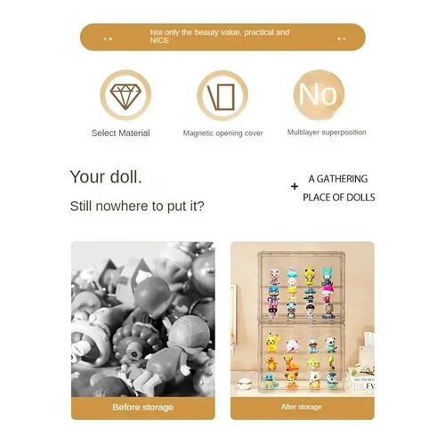 1Pcs Acrylic Showcase for Collectible Figures and Clear Disp