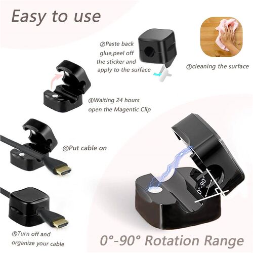 6/12/18pcs Cord Organizer Holder Magnetic Desktop Cable Clip