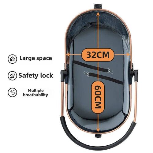 3 in 1 Folding Pet Stroller Detachable Carrier Easy Lock Can