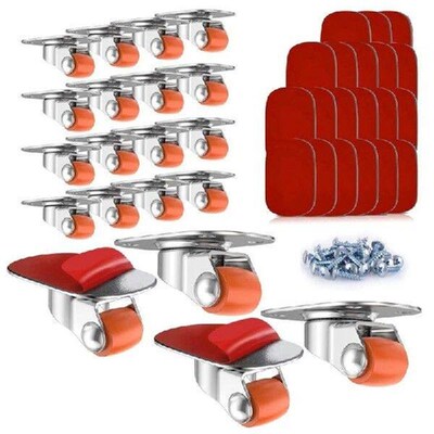 20Pcs Small Furniture Casters Wheel Appliance Sliders Oval